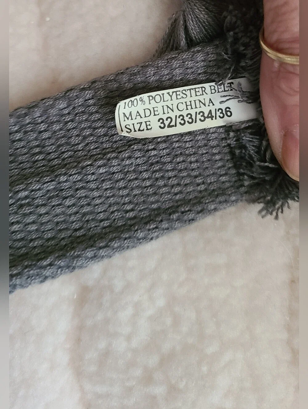 Men's Gray Woven Double-Ring Belt Unisex